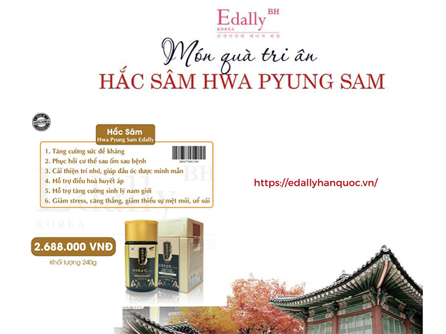 Sản phẩm Cao Hắc Sâm Edally Hwa Pyung Sam của thương hiệu Thực Phẩm Bảo Vệ Sức Khỏe Edally BH Hàn Quốc