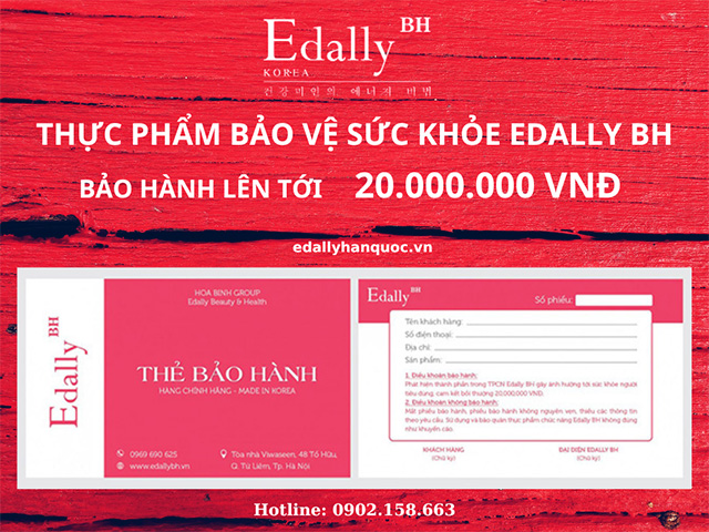 Hắc sâm Edally Hàn Quốc (Hwa Pyung Sam Edally) sở hữu thẻ bảo hành chính hãng trị giá 20.000.000 VNĐ