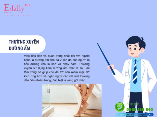 Người bệnh đái tháo đường cần thường xuyên dưỡng ẩm cho da