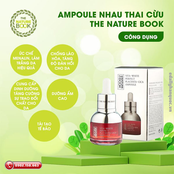 Ampoule Placenta Nature Book - Giải pháp hoàn hảo cho làn da tươi trẻ