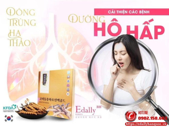 Tinh chất đông trùng hạ thảo Edally Hwa Pyung Sam - Bảo vệ cơ thể trước cúm A và cải thiện các bệnh về đường hô hấp