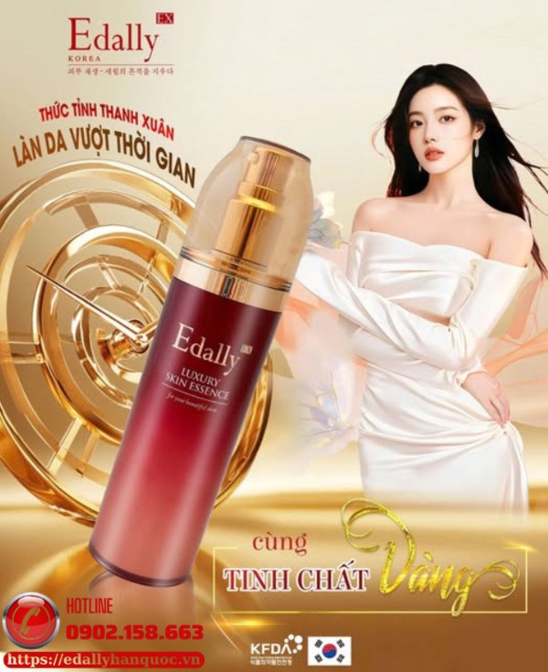 Tinh chất vàng 24K Edally EX là giải pháp tối ưu bù ẩm đa tầng cho làn da