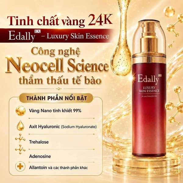 Tinh chất vàng 24K Edally EX Hàn Quốc với bảng thành phần và công nghệ nổi bật mang lại hiệu quả tuyệt vời cho làn da