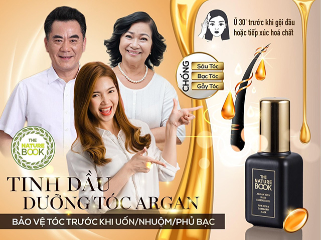 Tác dụng của Tinh dầu dưỡng tóc Argan The Nature Book Hàn Quốc cho tóc dưỡng tóc uốn/ nhuộm/ phủ bạc.