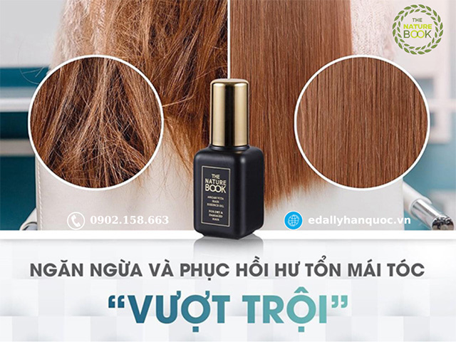 Tác dụng ngăn ngừa và phục mái tóc hồi hư tổn của Tinh Dầu Dưỡng Tóc Argan The Nature Book Hàn Quốc