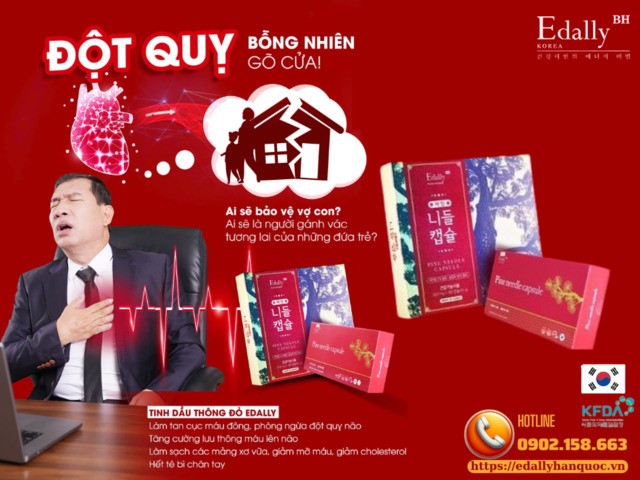 Tinh dầu thông đỏ Hàn Quốc Edally Pine Needle Capsule - Khắc tinh số một của bệnh đột quỵ não