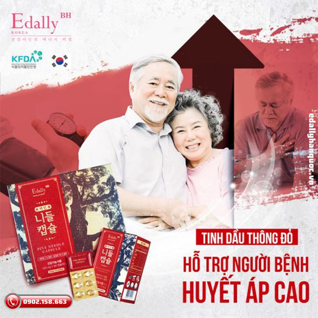 Tinh dầu thông đỏ Hàn Quốc Edally Pine Needle Capsule - Giải pháp toàn diện cho người bệnh tăng huyết áp để phòng chống đột quỵ