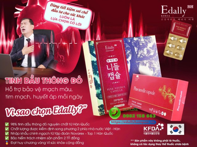 Tinh dầu thông đỏ Hàn Quốc Edally Pine Needle Capsule - Bí quyết ổn định đường huyết, đẩy lùi biến chứng đái tháo đường