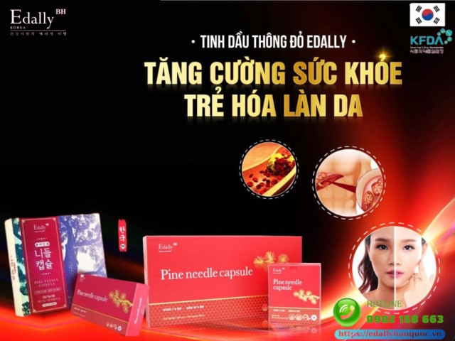 Tinh dầu thông đỏ Hàn Quốc Edally Pine Needle Capsule - Tăng cường sức khỏe, trẻ hóa làn da