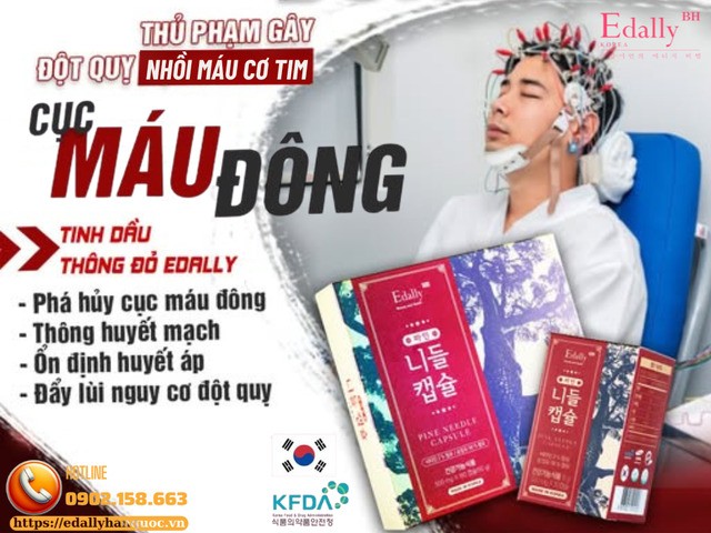 Tinh dầu thông đỏ Hàn Quốc Edally Pine Needle Capsule - Bí quyết phá hủy và ngăn ngừa sự hình thành cục máu đông trong cơ thể