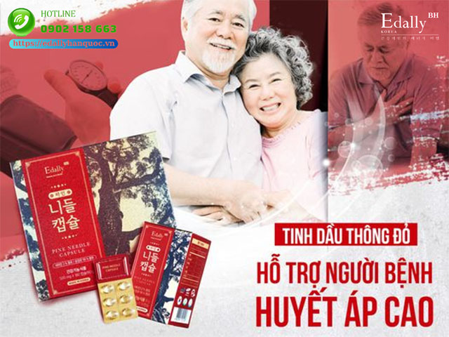 Tinh dầu thông đỏ Hàn Quốc Edally Pine Needle Capsule - Giải pháp toàn diện cho người tăng huyết áp để phòng chống đột quỵ