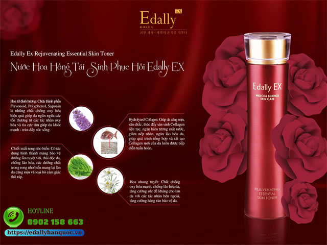 Sản phẩm Nước hoa hồng tái sinh phục hồi Edally EX giúp dưỡng ẩm, điều tiết dầu, thu nhỏ lỗ chân lông