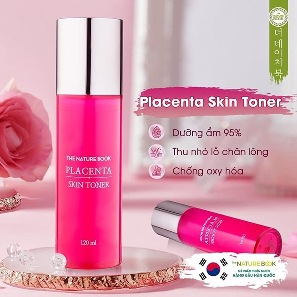 Hồi sinh làn da với Nước hoa hồng Placenta The Nature Book Hàn Quốc