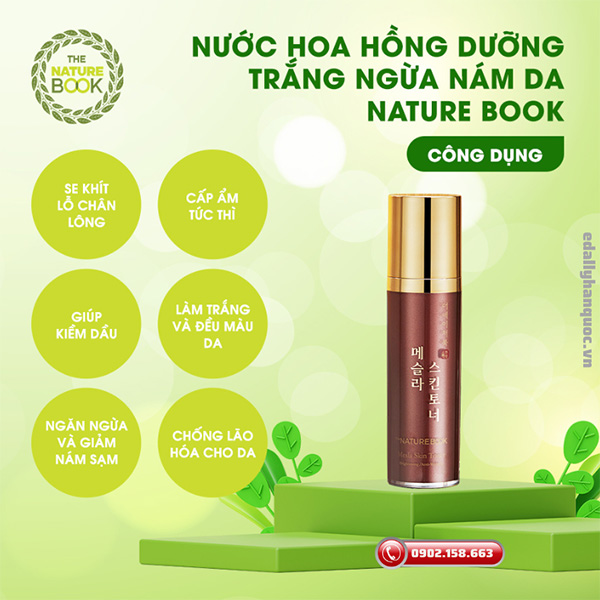 Món quà tặng ý nghĩa ngày nhà giáo Việt Nam 20/11 - Nước hoa hồng dưỡng trắng ngừa nám da The Nature Book