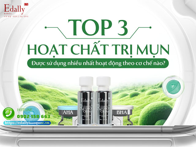 Top 3 hoạt chất trị mụn được sử dụng nhiều nhất hoạt động theo cơ chế nào?