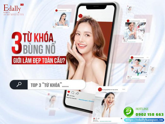 Top 3 từ khóa là xu hướng dưỡng da bùng nổ giới làm đẹp toàn cầu