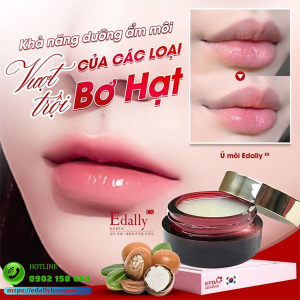 Ủ môi Edally EX - Khả năng dưỡng ẩm môi vượt trội từ các loại bơ hạt