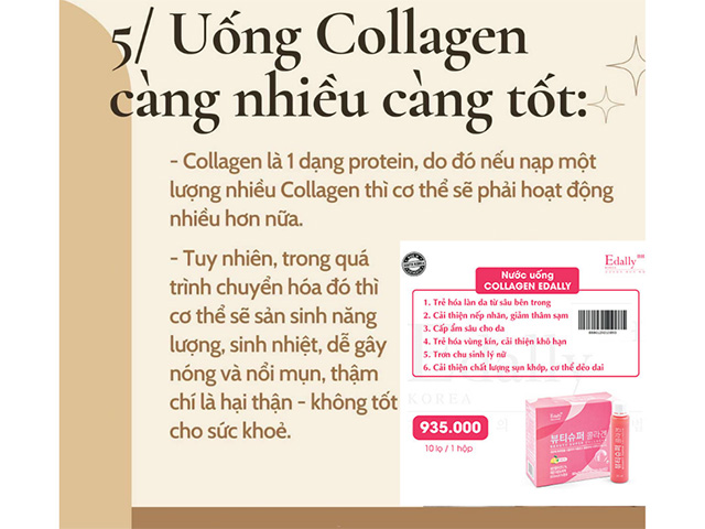 Sai lầm khi nghĩ rằng uống bổ sung collagen càng nhiều càng tốt