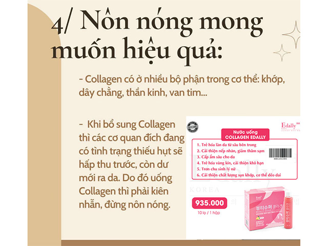 Sai lầm khi uống bổ sung collagen nhưng muốn đẹp nhanh