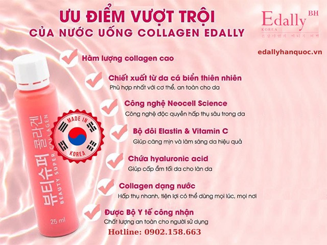 Những ưu điểm vượt trội của nước nước uống Beauty Super Collagen Edally Hàn Quốc khiến phụ nữ Việt Nam tin dùng