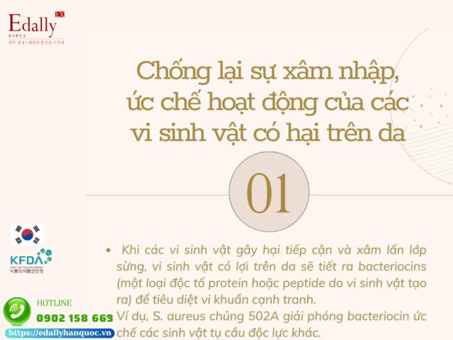 Vai trò của hệ vi sinh vật trên da giúp chống lại sự xâm nhập, ức chế hoạt động của các vi sinh vật có hại trên da