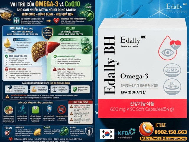 Vai trò của Omega -3 & CoQ10 trong gan nhiễm mỡ và người dùng Statin - Dưới lăng kính bằng chứng khoa học 