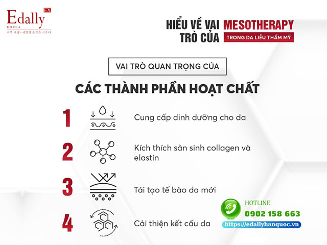 Vai trò quan trọng của các thành phần hoạt chất trong liệu pháp Mesotherapy