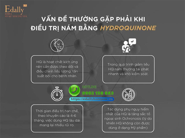 Những vấn đề thường gặp phải khi điều trị nám da bằng Hydroquinone