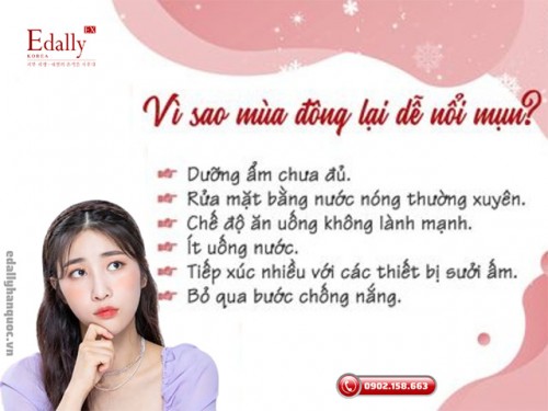 Vì Sao Mùa Đông Làn Da Lại Dễ Nổi Mụn?