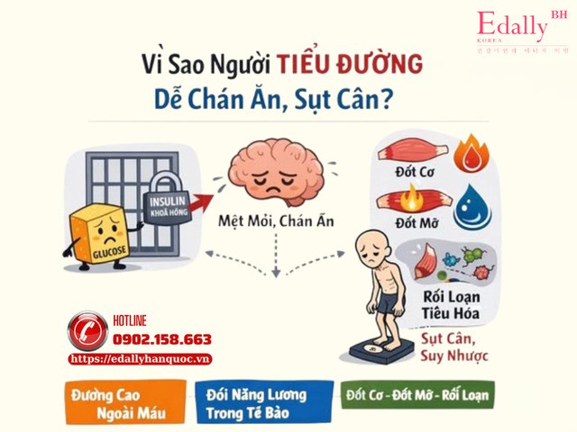 Vì sao người bệnh tiểu đường dễ chán ăn, sụt cân?