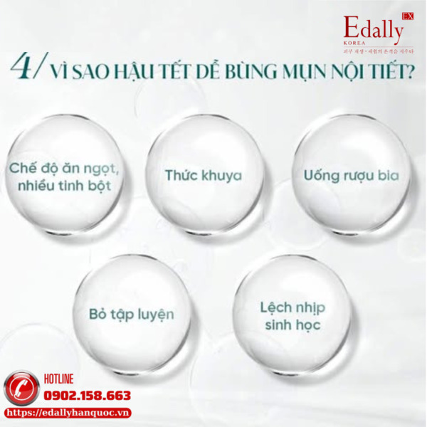 Vì sao hậu Tết lại dễ bị bùng mụn nội tiết?