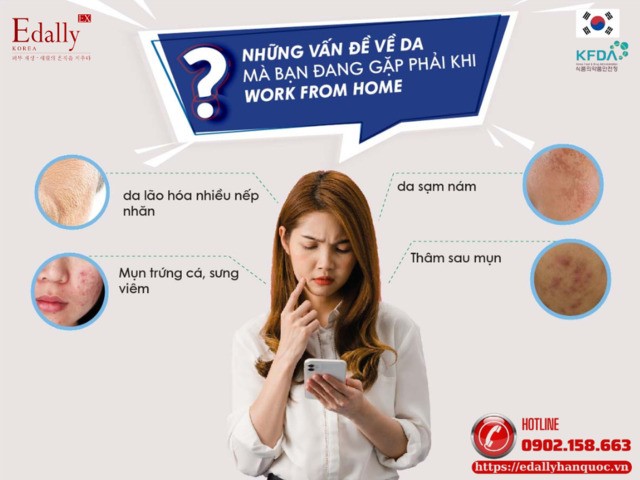 Những vấn đề về da thường gặp khi work from home