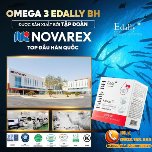 Viên uống Omega-3 Edally BH được sản xuất bởi tập đoàn Novarex danh tiếng hàng đầu Hàn Quốc Viên uống Omega-3 Edally BH được sản xuất bởi tập đoàn Novarex danh tiếng hàng đầu Hàn Quốc