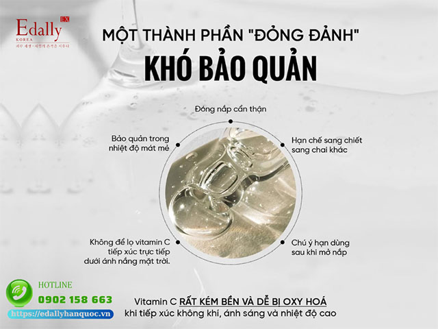 Vitamin C là một thành phần đỏng đảnh và khó bảo quản trong mỹ phẩm