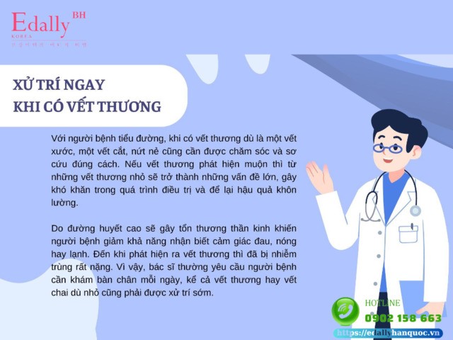 Người bệnh đái tháo đường cần xử trí ngay khi có vết thương